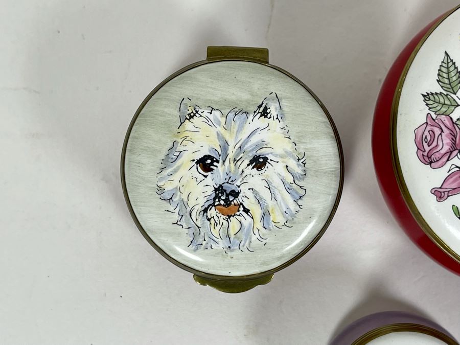 Collection Of Five Vintage English Enamel Boxes From Halcyon Days And Crummles [Photo 6]