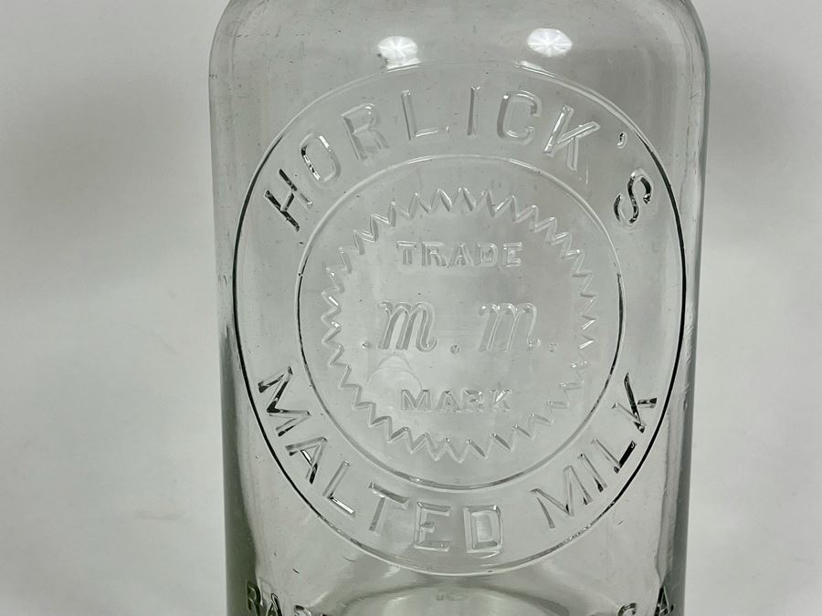 Vintage Horlick's Malted Milk Glass Jar 11H [Photo 3]