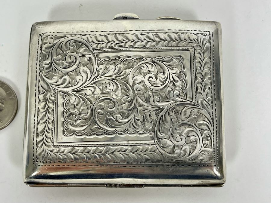 Vintage English Silver Hallmarked Cigarette Case 79g