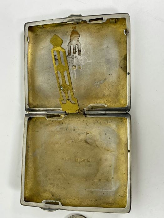 Vintage English Silver Hallmarked Cigarette Case 79g [Photo 6]