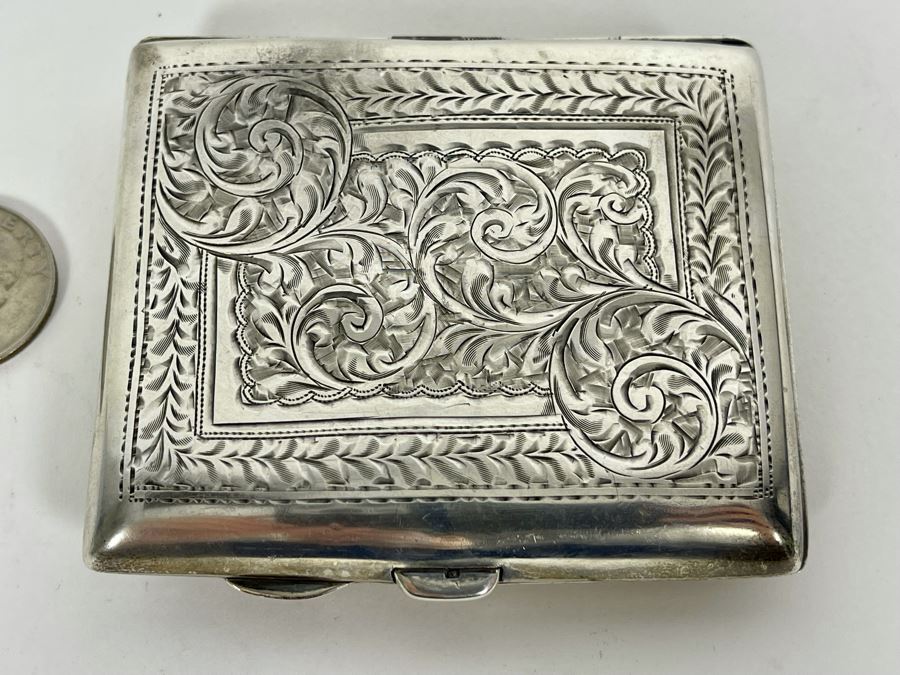 Vintage English Silver Hallmarked Cigarette Case 79g