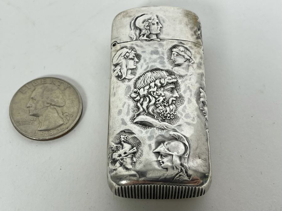 Vintage Sterling Silver Hallmarked Lighter Cover Case (No Lighter Inside) 39g [Photo 7]