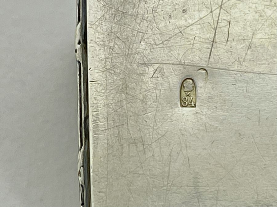 Antique Russian 84 Silver Kokoshnik Hallmark With Hand-Painted Lid 46g [Photo 9]