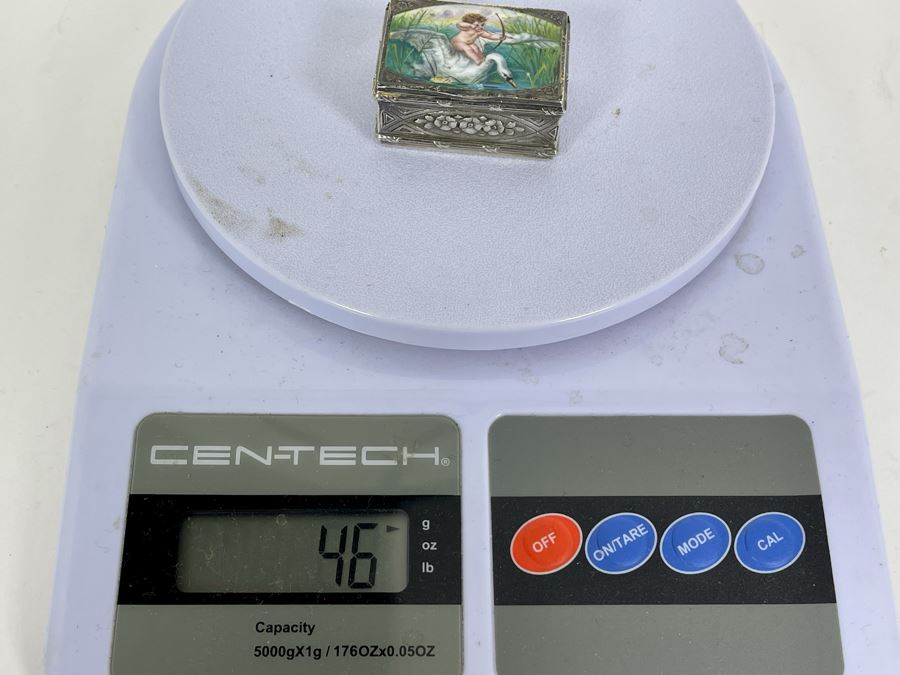 Antique Russian 84 Silver Kokoshnik Hallmark With Hand-Painted Lid 46g [Photo 12]