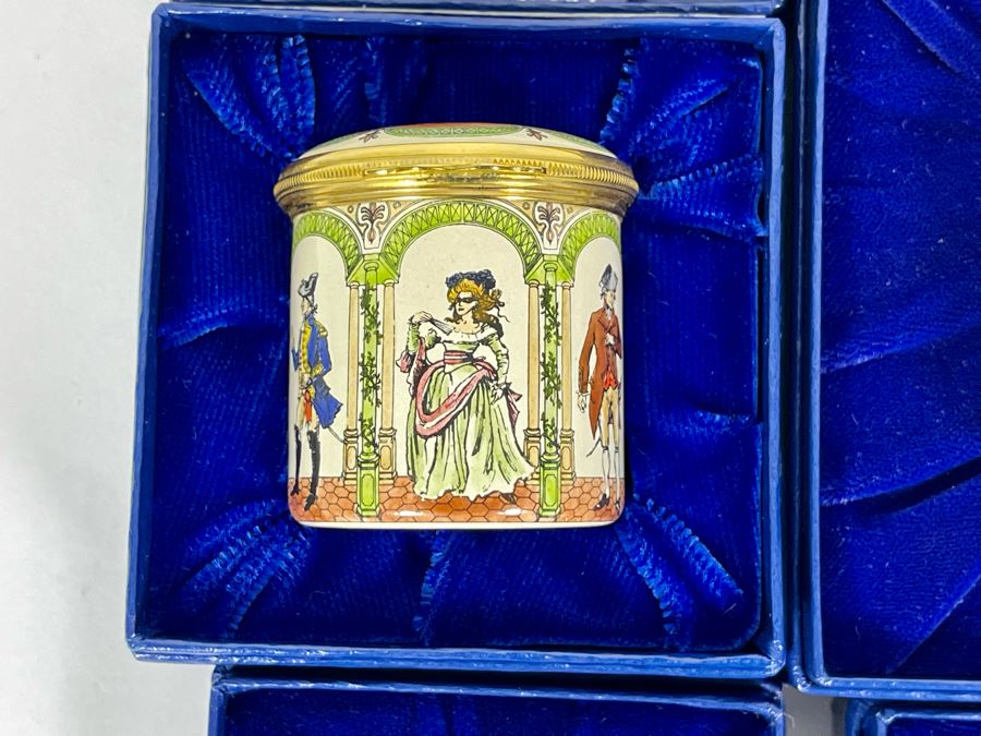 Six Halcyon Days Enamel Boxes With Original Boxes Including Limited Edition Bilston Enamel The Victoria & Albert Museum Box 148 Of 350 [Photo 3]