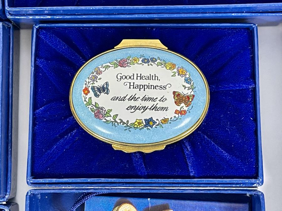 Six Halcyon Days Enamel Boxes With Original Boxes Including Limited Edition Bilston Enamel The Victoria & Albert Museum Box 148 Of 350 [Photo 7]
