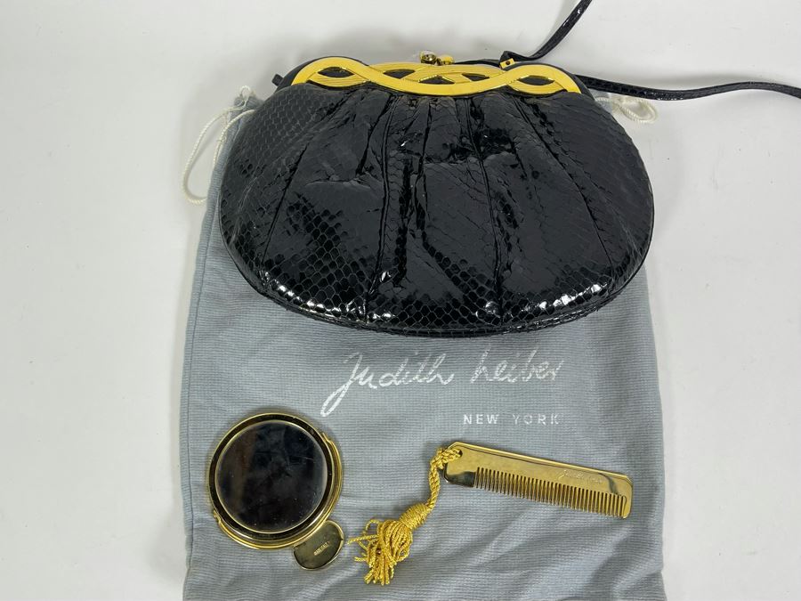 Judith Leiber Handbag With Brass Mirror And Comb [Photo 2]