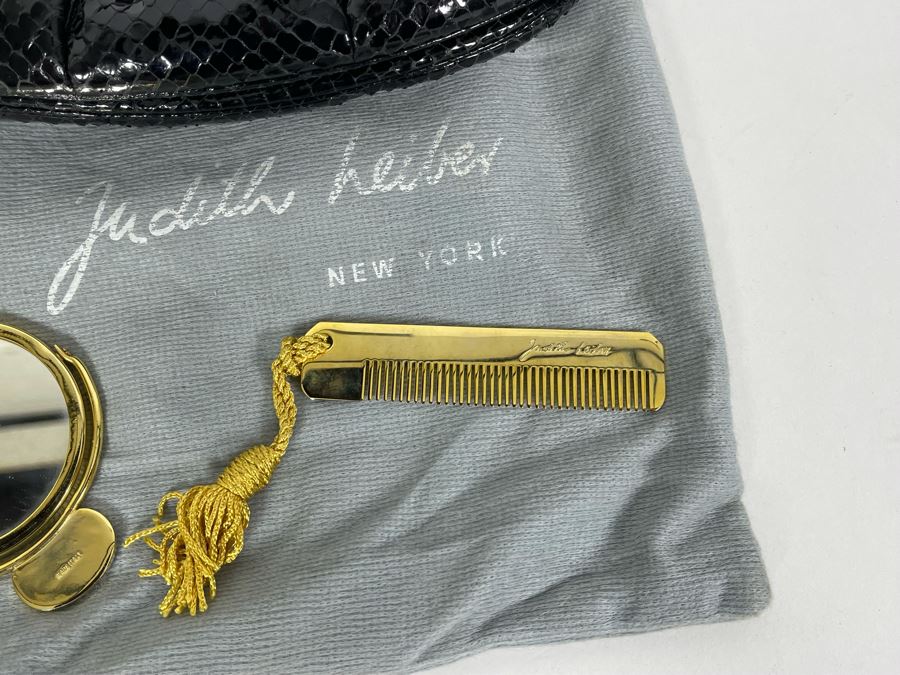 Judith Leiber Handbag With Brass Mirror And Comb [Photo 5]