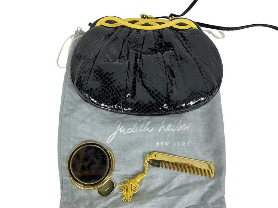 Judith Leiber Handbag With Brass Mirror And Comb