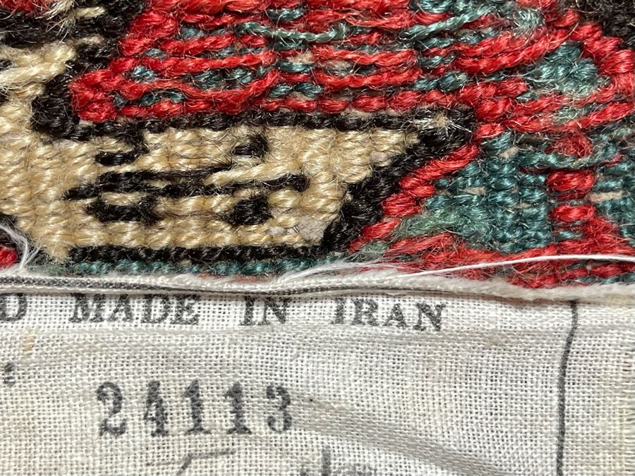 Vintage Hand Woven Wool Prayer Rug Made In Iran 23 X 43 (Note Middle Of Rug Has Hole From Wear - See Photos) [Photo 11]