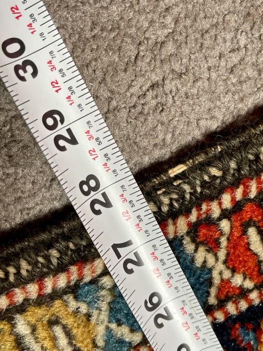 Vintage Hand Woven Wool Rug Some Damage To One End Of Rug 28 X 48 [Photo 13]