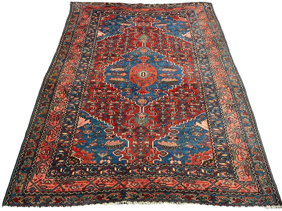 Stunning Antique Hand Woven Wool Persian Area Rug 56 X 72