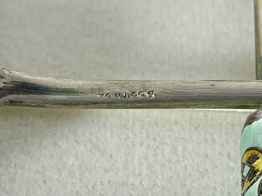 Korean Silver Cloisonne Enamel Spoon & Fork Set With Box [Photo 10]