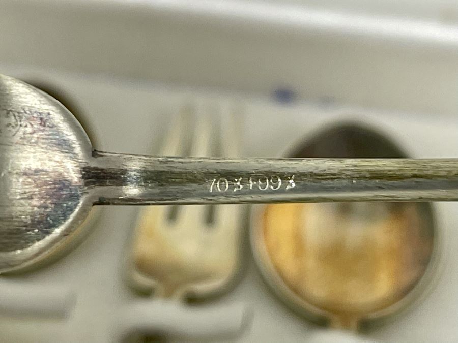 Korean Silver Cloisonne Enamel Spoon & Fork Set With Box [Photo 12]