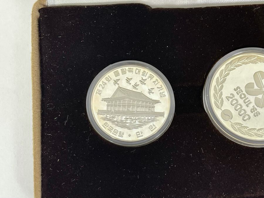 1983 24th Olympic Games Seoul Korea Silver Commemorative Coins Proof Set With COA And Box [Photo 6]