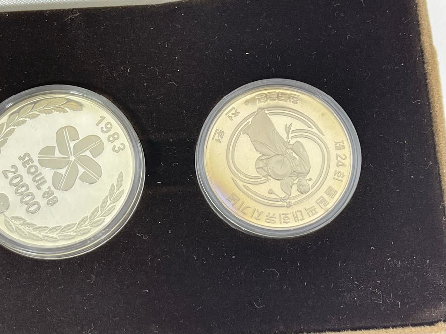 1983 24th Olympic Games Seoul Korea Silver Commemorative Coins Proof Set With COA And Box [Photo 8]