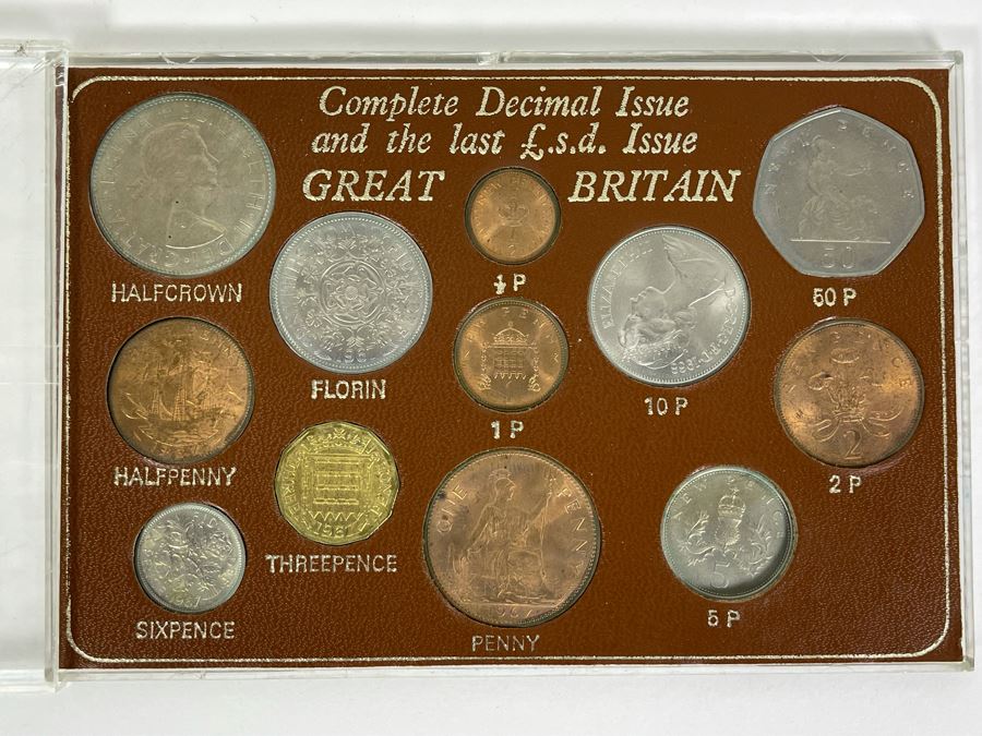 Complete Decimal Issue And The Last L.S.D. Issue Of Great Britain Coins [Photo 3]