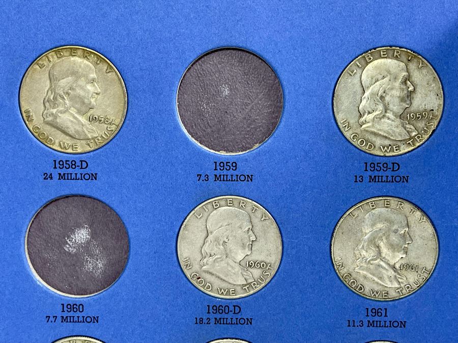 Collection Of Benjamin Franklin Silver Half Dollars 1948-1963 - Incomplete See Photos [Photo 7]