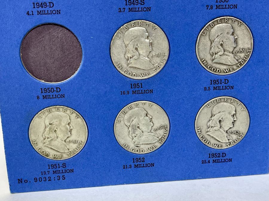 Collection Of Benjamin Franklin Silver Half Dollars 1948-1963 - Incomplete See Photos [Photo 4]