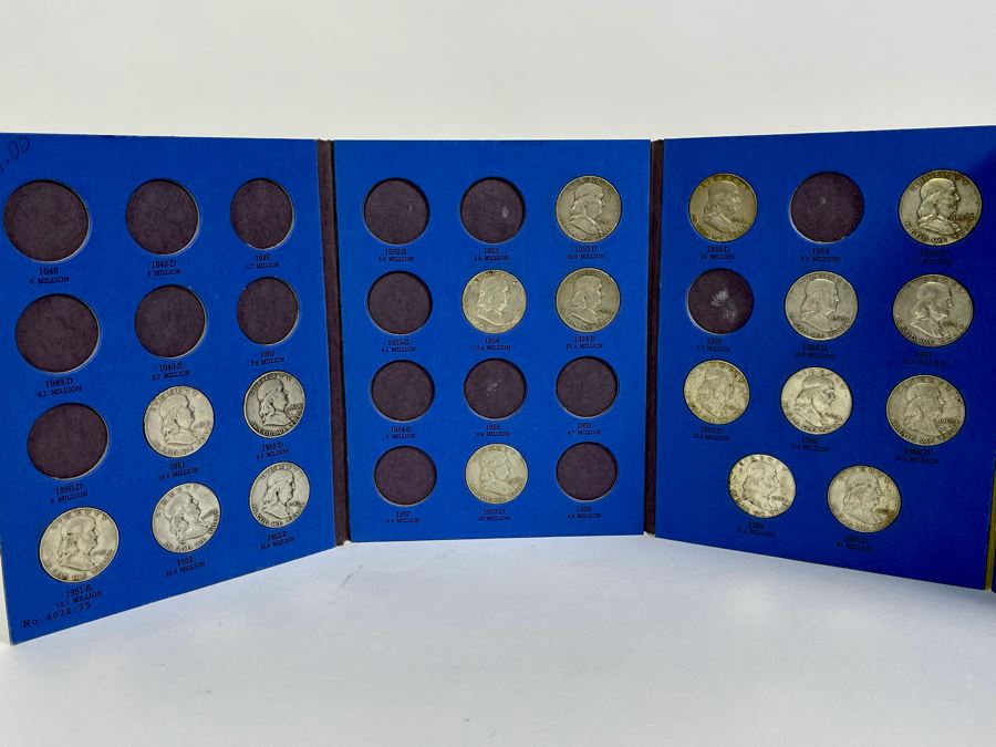 Collection Of Benjamin Franklin Silver Half Dollars 1948-1963 - Incomplete See Photos [Photo 3]