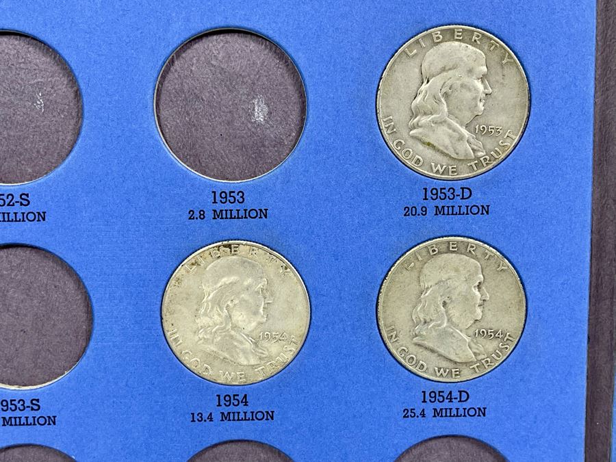 Collection Of Benjamin Franklin Silver Half Dollars 1948-1963 - Incomplete See Photos [Photo 5]
