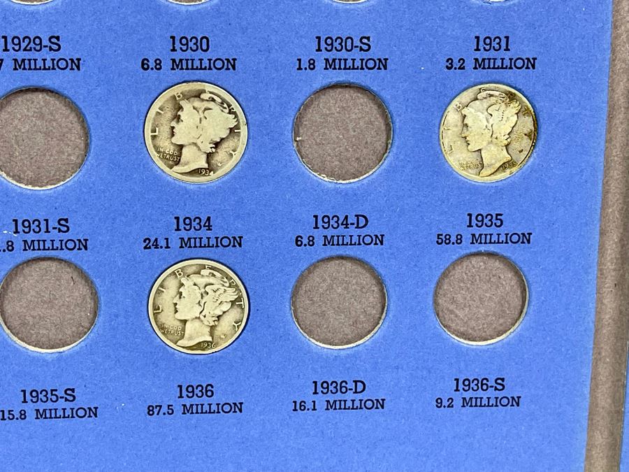 Collection Of Mercury Head Silver Dimes 1916-1945 - Incomplete See Photos [Photo 6]