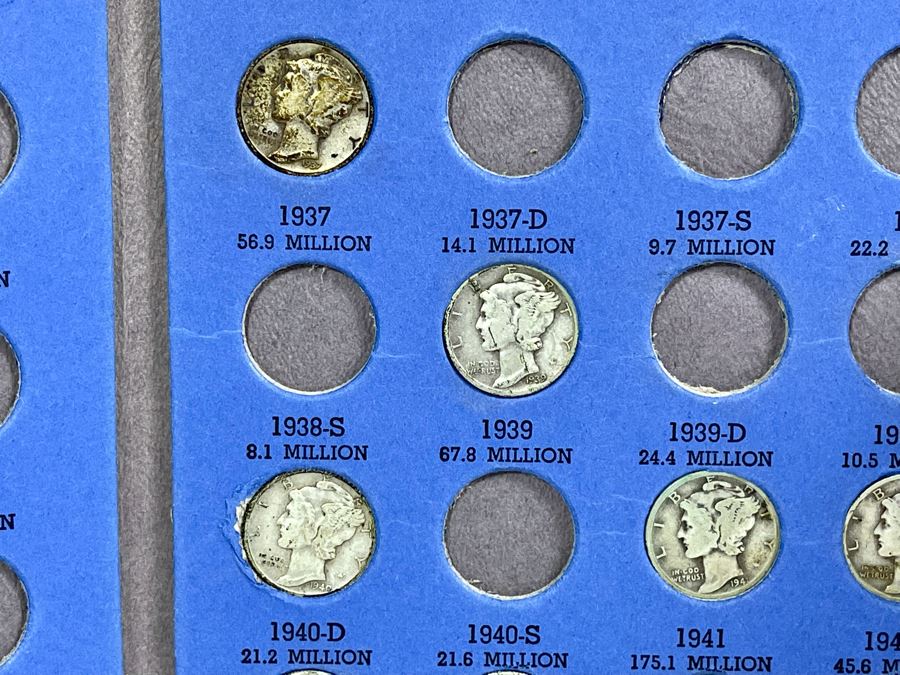 Collection Of Mercury Head Silver Dimes 1916-1945 - Incomplete See Photos [Photo 7]
