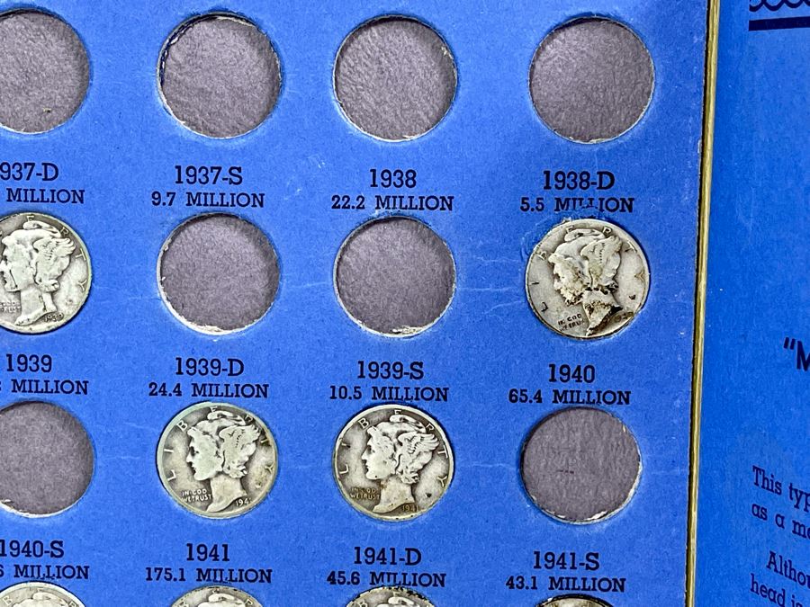 Collection Of Mercury Head Silver Dimes 1916-1945 - Incomplete See Photos [Photo 8]