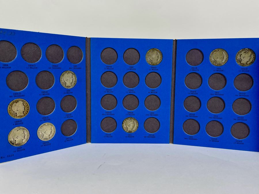Collection Of Barber, Liberty Head Or Morgan Silver Half Dollars From 1904-1915 - Incomplete See Photos [Photo 2]