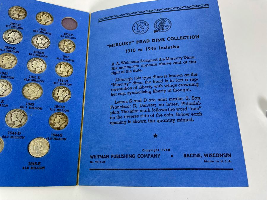 Collection Of Mercury Head Silver Dimes 1916-1945 - Incomplete See Photos [Photo 10]