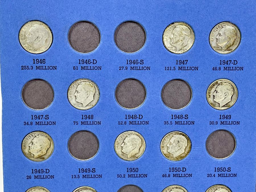 Collection Of Roosevelt Silver Dimes 1946 Onward - Incomplete See Photos [Photo 4]