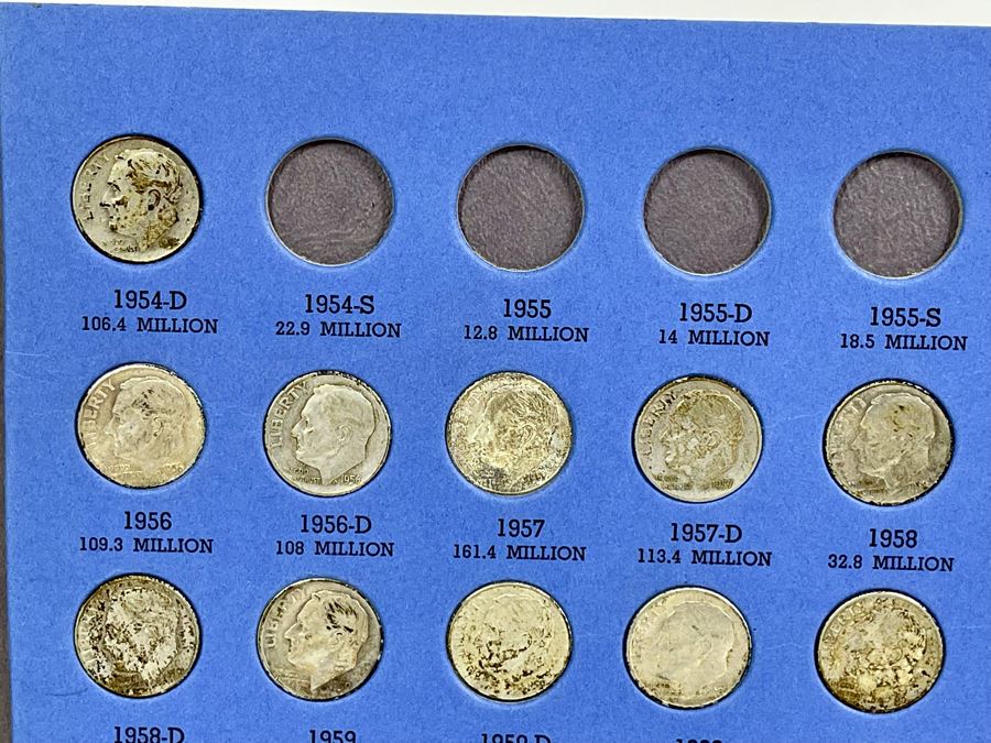 Collection Of Roosevelt Silver Dimes 1946 Onward - Incomplete See Photos