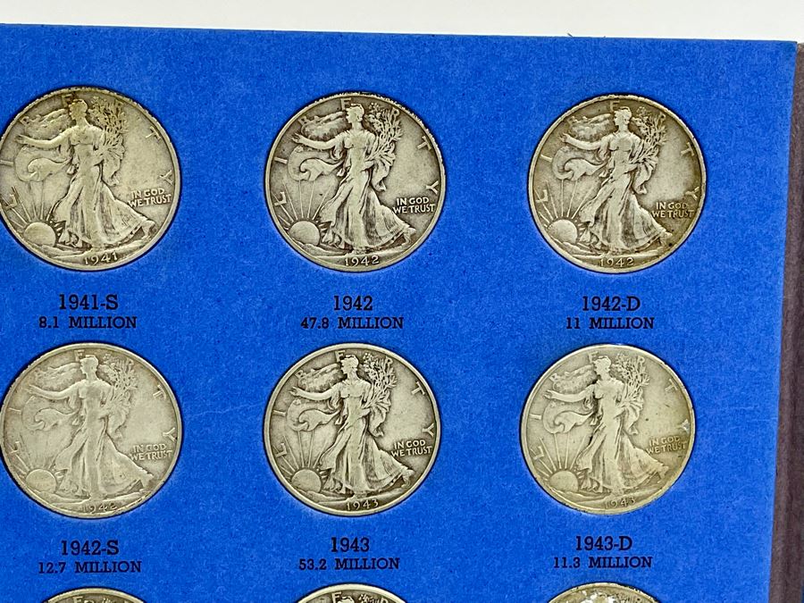 Collection Of Liberty Standing Silver Half Dollars 1937 1947 Incomplete See Photos