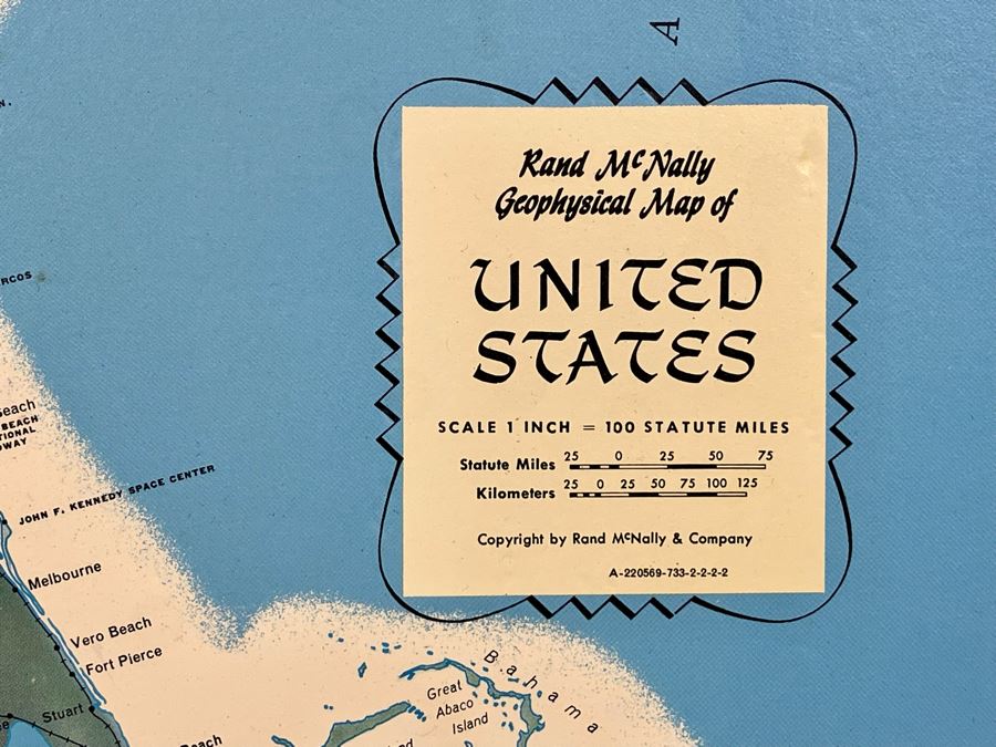 Vintage Rand McNally Geophysical Topographic Map Of The United States Framed 34 X 21.5 [Photo 5]