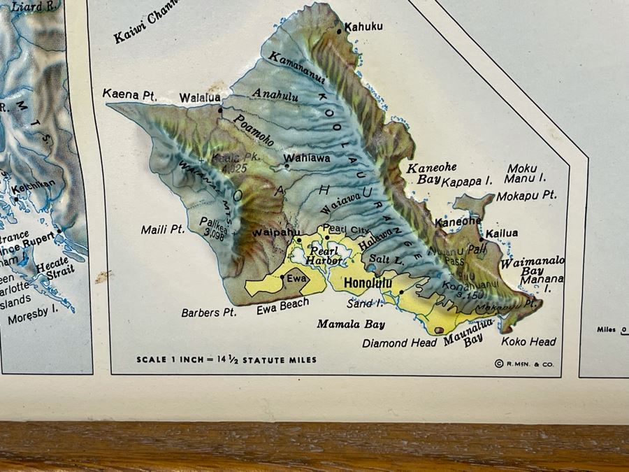 Vintage Rand McNally Geophysical Topographic Map Of The United States Framed 34 X 21.5 [Photo 9]