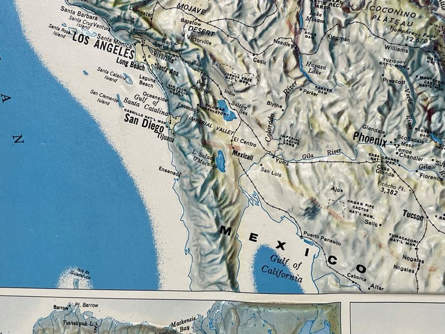 Vintage Rand McNally Geophysical Topographic Map Of The United States Framed 34 X 21.5 [Photo 8]