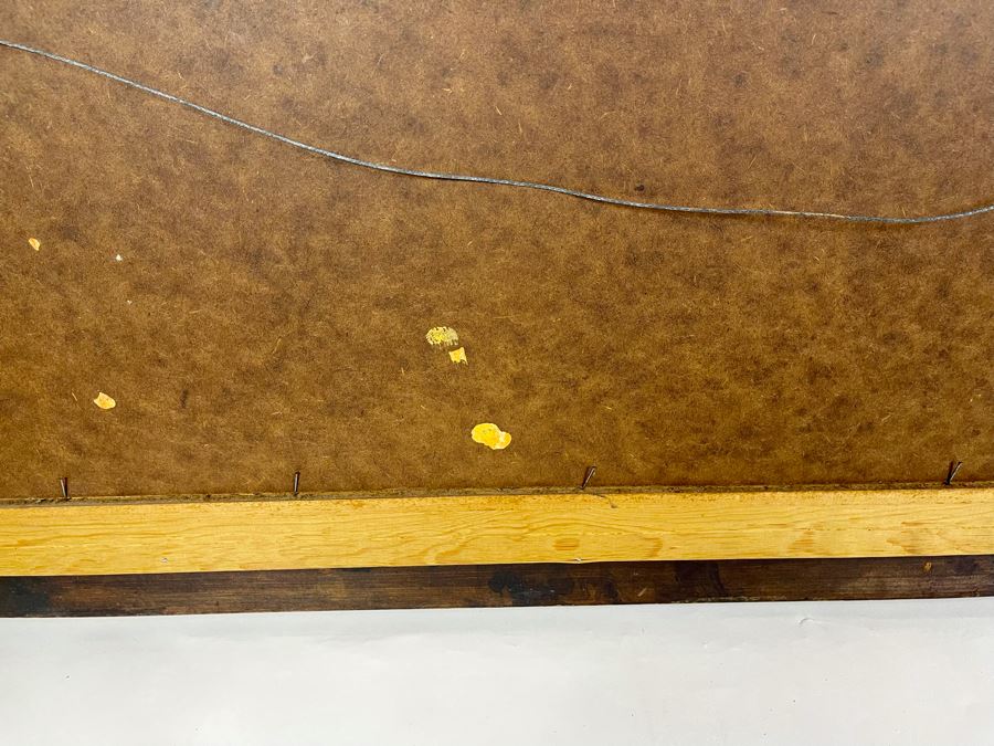 Original Abstract Painting On Board Of The Golden Gate Bridge In San Francisco Signed Jon Holland? 40 X 13 Framed 47 X 21 [Photo 22]