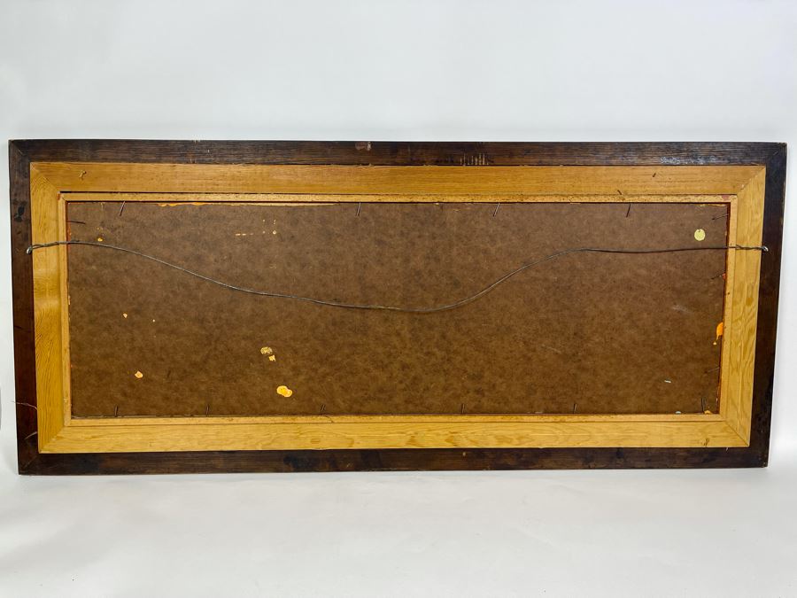 Original Abstract Painting On Board Of The Golden Gate Bridge In San Francisco Signed Jon Holland? 40 X 13 Framed 47 X 21 [Photo 21]