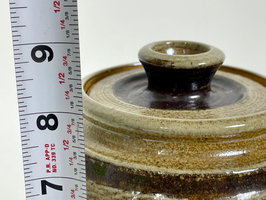 Mid-Century Pottery Jar With Lid Signed Darrah 7W X 9H [Photo 10]