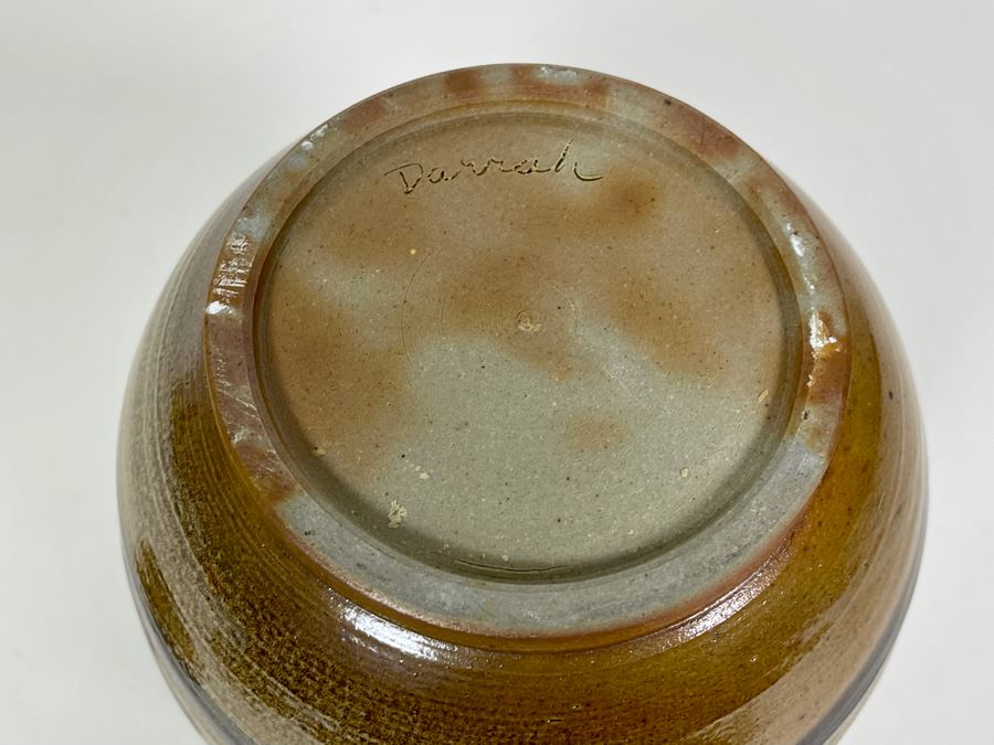 Mid-Century Pottery Jar With Lid Signed Darrah 7W X 9H [Photo 8]