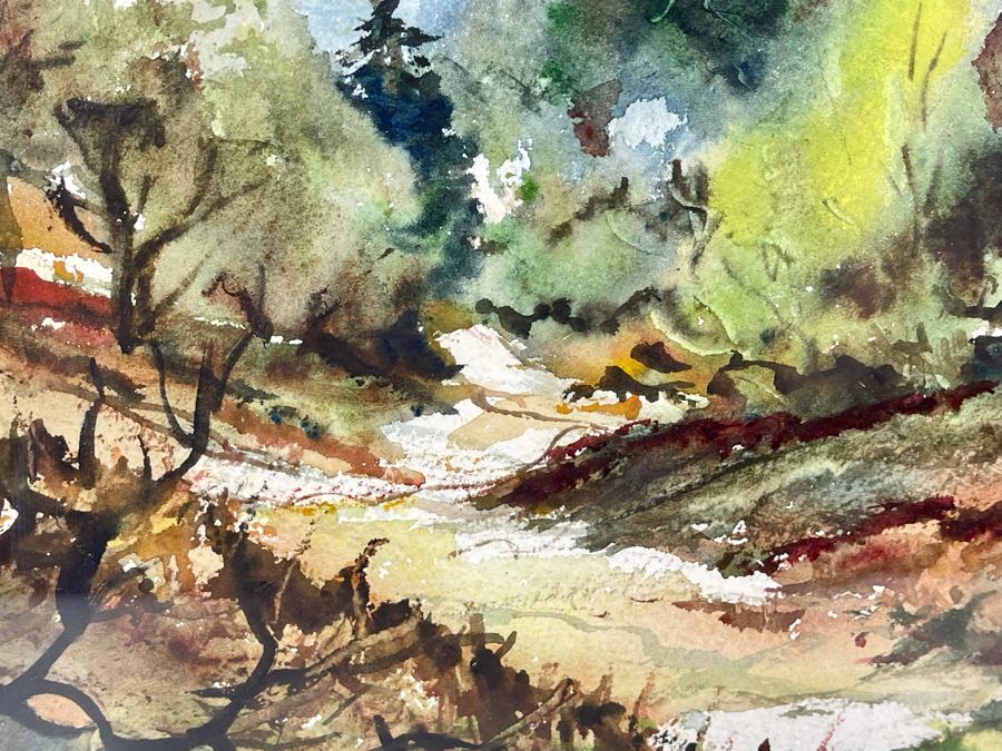 Original Watercolor Painting By Philipa Henschel Titled Autumn On Palomar Mt 15 X 13 Framed 22 X 19 [Photo 4]