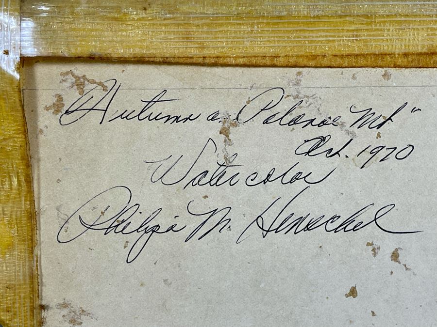 Original Watercolor Painting By Philipa Henschel Titled Autumn On Palomar Mt 15 X 13 Framed 22 X 19 [Photo 7]