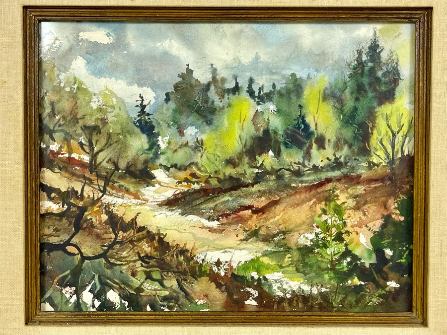 Original Watercolor Painting By Philipa Henschel Titled Autumn On Palomar Mt 15 X 13 Framed 22 X 19