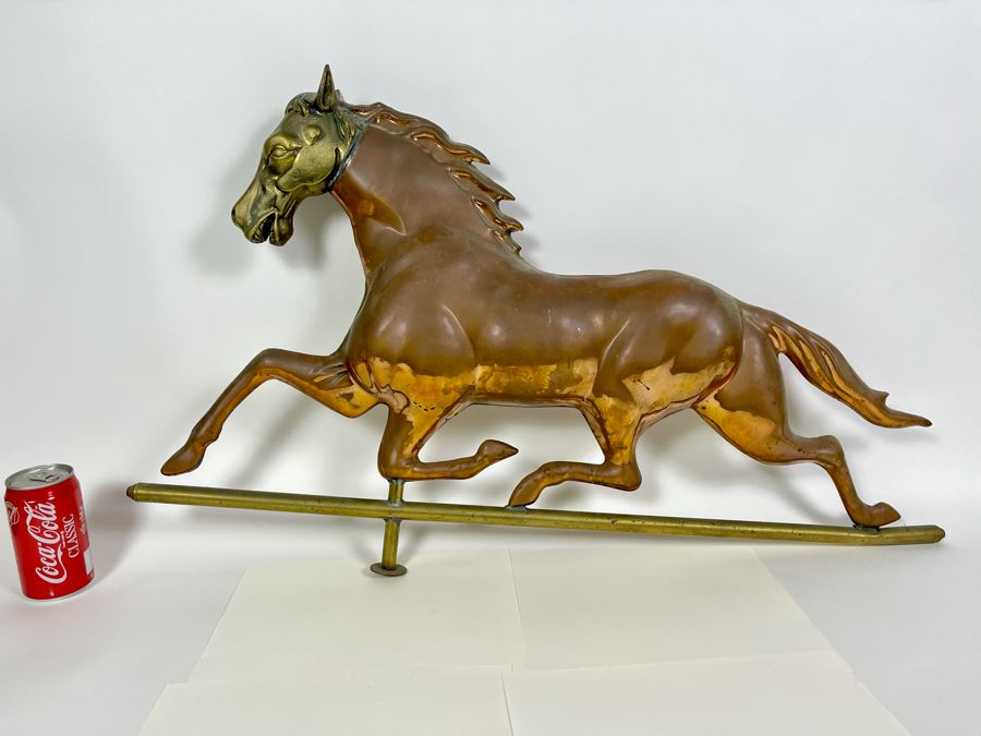Copper And Brass Horse Weather Vane Part 34W X 20H X 4D [Photo 4]
