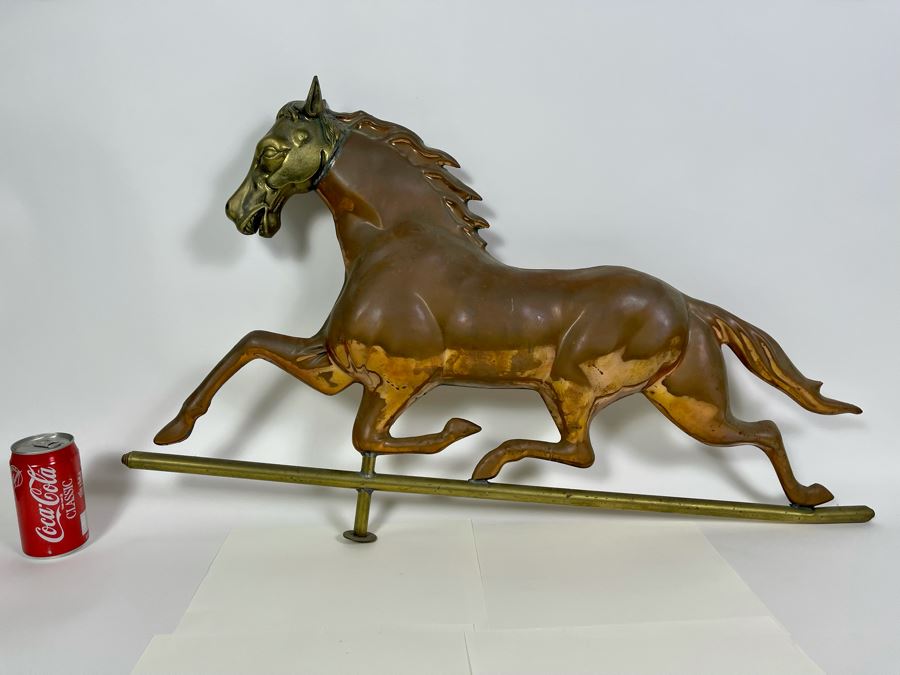 Copper And Brass Horse Weather Vane Part 34W X 20H X 4D [Photo 3]