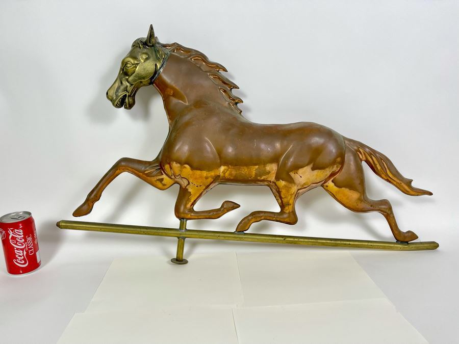 Copper And Brass Horse Weather Vane Part 34W X 20H X 4D [Photo 2]