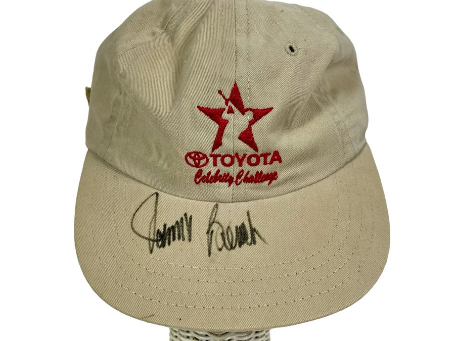 Hand Signed Johnny Bench (MLB Catcher For Cincinnati Reds) Baseball Hat From The Toyota Celebrity Challenge [Photo 1]