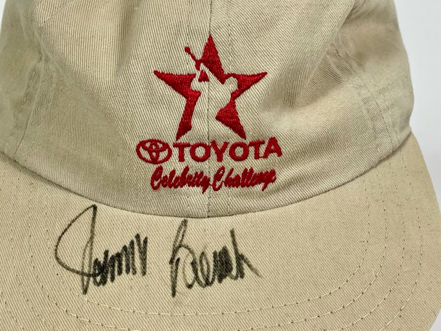 Hand Signed Johnny Bench (MLB Catcher For Cincinnati Reds) Baseball Hat From The Toyota Celebrity Challenge [Photo 5]