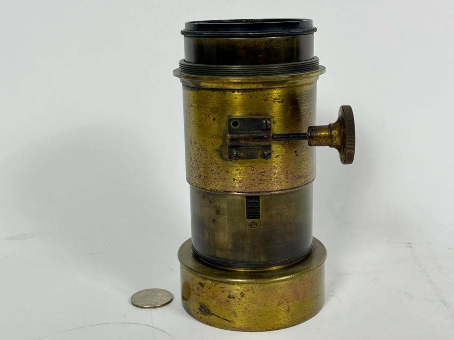 Jamin A Darlot Paris Antique Brass Camera Lens 6.25L X 3.5W [Photo 7]