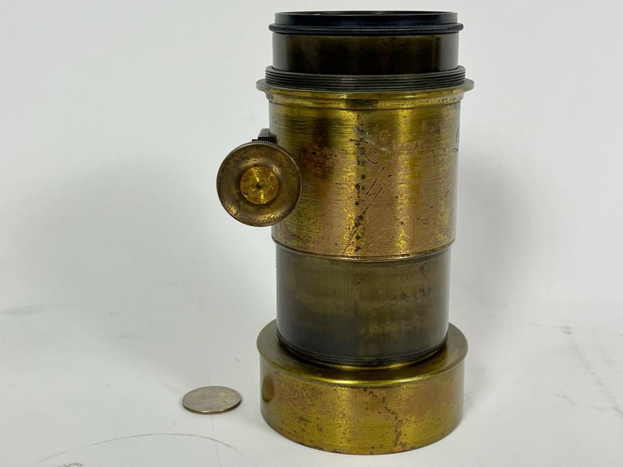 Jamin A Darlot Paris Antique Brass Camera Lens 6.25L X 3.5W [Photo 6]